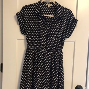 Black polka dot dress